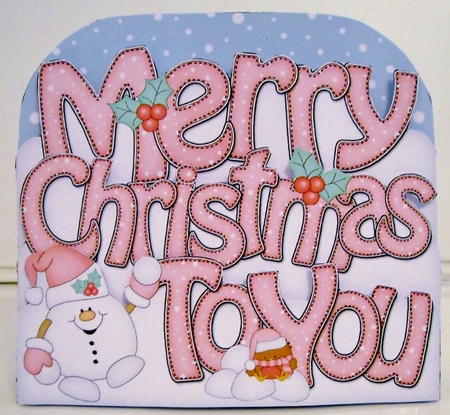 3D Pop Out Christmas Word Card Kit - MERRY CHRISTMAS TO YOU  Snowball Sam by Pam Stubley