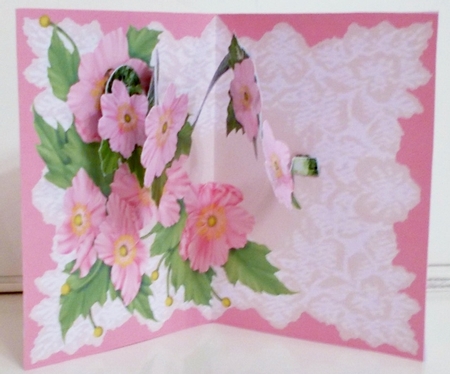 Pink Flowers and Lace Spiral Pop-up Kit by Pam Stubley