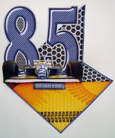 Vintage Easel 85th Formula One Birthday Card Kit 1179 by Pam Stubley