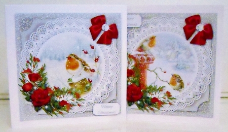 Robin Christmas Scene Toppers set of 10 + Insert by Pam Stubley