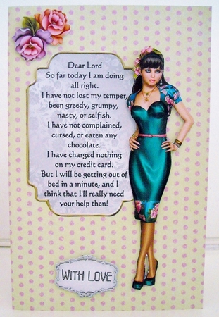 Bad Girls Prayer 4 - A4 design sheet with decoupage by Pam Stubley