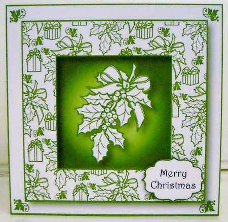 The Christmas Holly Sprig 8x8 by Pam Stubley