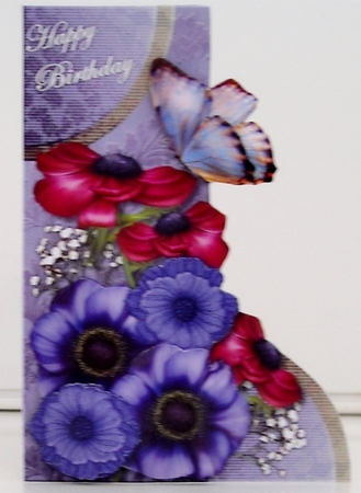 Shaped card Over The Edge Anemones by Pam Stubley