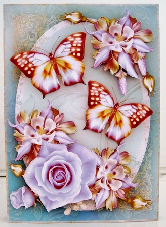Golden Lilac Butterflies with Roses Mini Kit by Pam Stubley