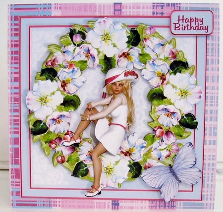 APPLE BLOSSOM GIRL - Flower Girls 7x7 Card Front by Pam Stubley