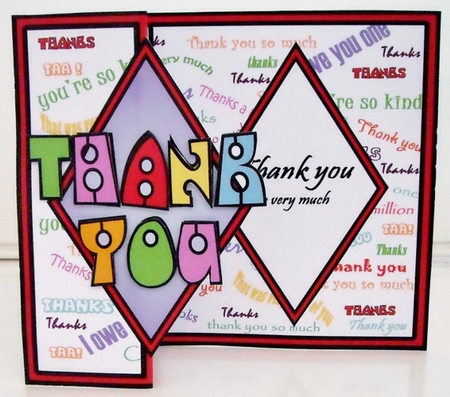 Diamond fold back   Thank you by Pam Stubley