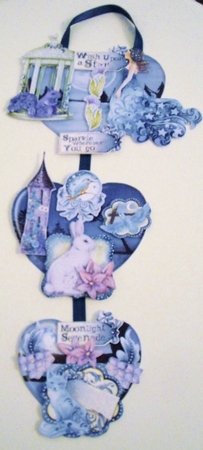Moonlight Serenade Hanging Hearts Trio by Pam Stubley