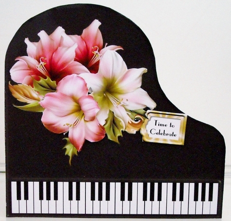 Baby Grand Piano - Black 13 - Beautiful Amaryllis by Pam Stubley