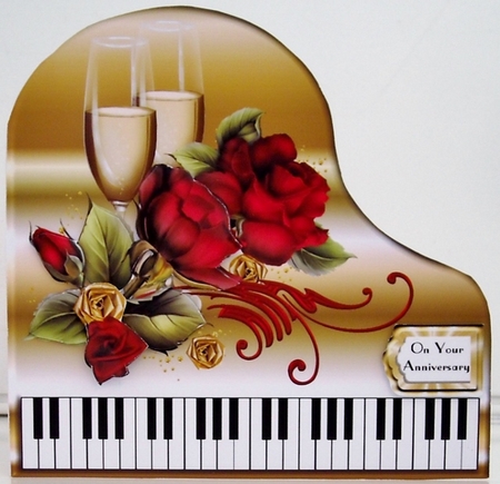 Baby Grand Piano - Gold 1 - Fly me to the Moon by Pam Stubley
