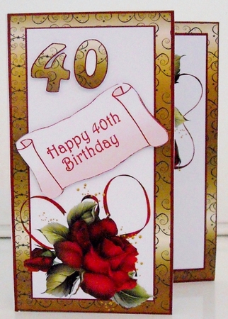 4 step pop-up  Red Roses Birthday by Pam Stubley
