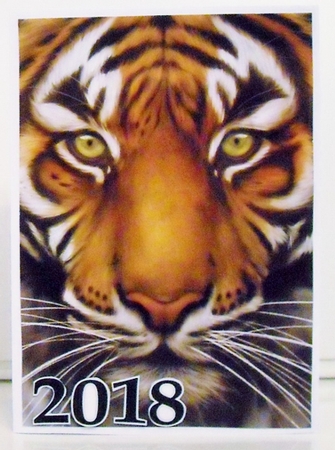 Tiger Face A5 Quick Card by Pam Stubley