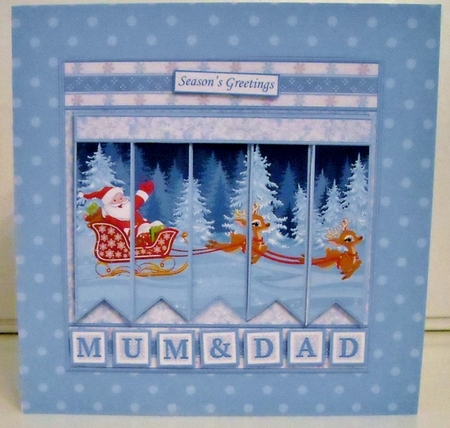 SANTAS SLEIGH RIDE Christmas 7.5 Quick Card Kit Create Any Name Alphabet in 2 sizes by Pam Stubley