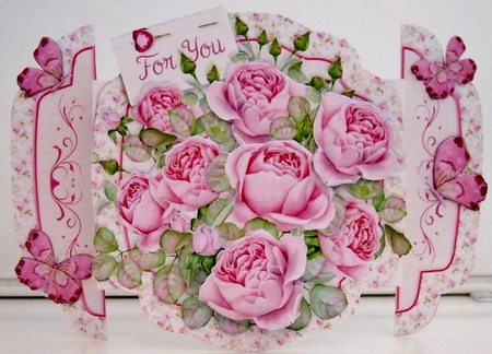 Floral Theatre-Fold 3D Card Kit - Sweet Roses by Pam Stubley