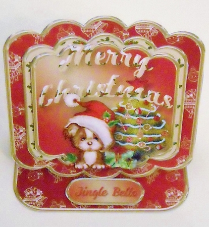 Santa Puppy - Merry Christmas Easel Card Mini Kit by Pam Stubley