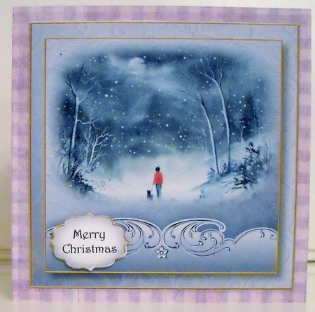 Watercolour Christmas - Moonlit Snow Flurries 8x8 by Pam Stubley
