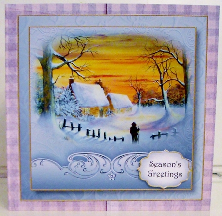 Watercolour Christmas - Winter Sunset 8x8 by Pam Stubley