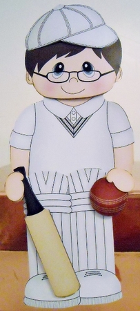 3D On the Shelf Card Kit - Little Cricketer August by Pam Stubley