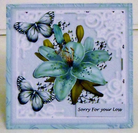Lovely Lilies In lace Frame Sympathy by Pam Stubley