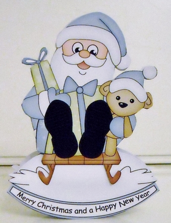 3D Shaped Rocking Christmas Card Mini Kit  - Santa is Delivering the Presents on his Sledge by Pam Stubley