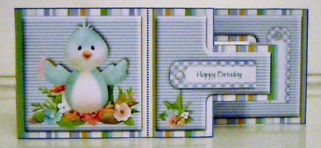 Little Blue Bird T-step Tri Fold by Pam Stubley