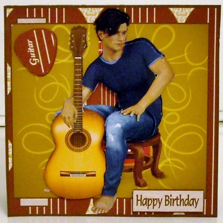 Guitar Man 7x7 by Pam Stubley