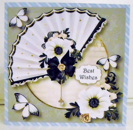 Fabulous Fan In Black & White 8x8 by Pam Stubley