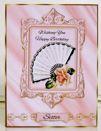 Roses and Fan Card Front 1 by Pam Stubley