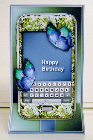 Smartphone In Holder & Butterflies by Pam Stubley