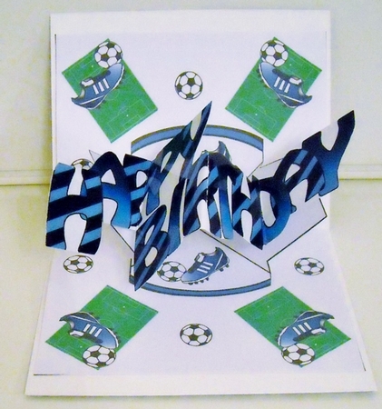 Pop and Twist card Football (blue) by Pam Stubley