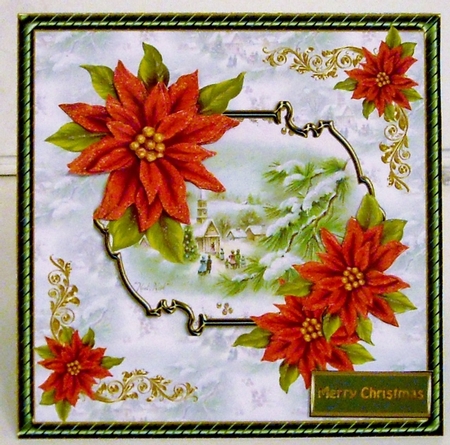 Vintage poinsettias and glitter by Pam Stubley