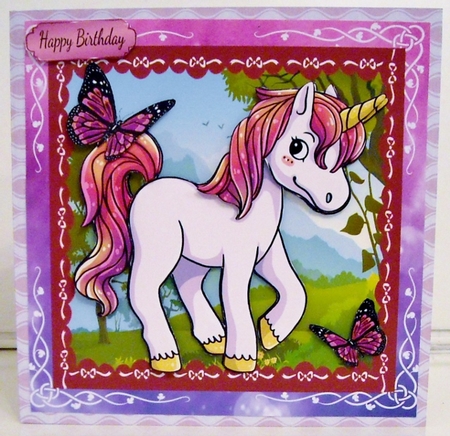 Beautiful Pink And Purple Unicorn 8x8 Mini Kit by Pam Stubley