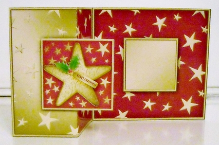 Christmas Stars No-Hole Fold Back Card by Pam Stubley