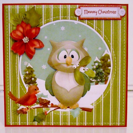 The owl and a robin by Pam Stubley