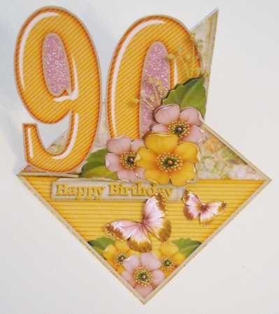 Vintage Easel 90th Birthday Card Kit 1184 by Pam Stubley