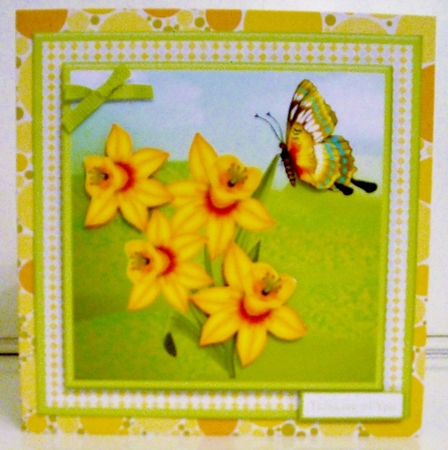 Daffodils & Butterfly Card Mini Kit & Decoupage by Pam Stubley