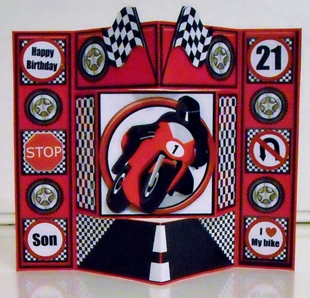 Red Motor Racing by Pam Stubley