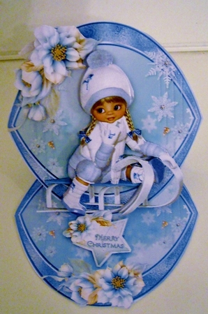 Sweet Sleigh Girl Round Easel Card Mini Kit  by Pam Stubley