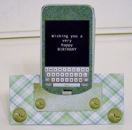 BIRTHDAY TEXTING OTT PHONE CARD( GREEN) by Pam Stubley