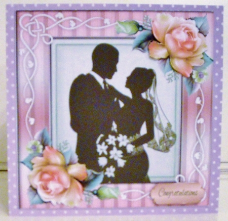 Mr & Mrs Pink Silhouette 8x8 by Pam Stubley