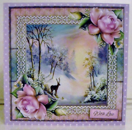 Beautiful Deer Scenery 8x8 by Pam Stubley