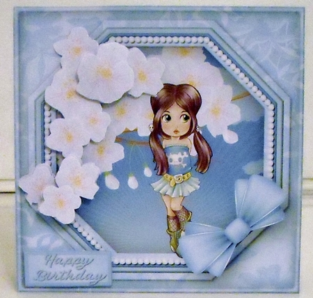 Sweet and Pretty - Octagon Frame Card Front by Pam Stubley
