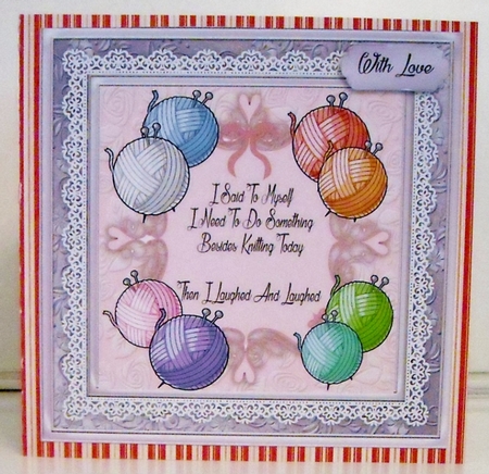 Humorous Knitting 8x8 by Pam Stubley