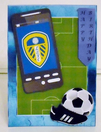 Football Phone Card Leeds Fan by Pam Stubley