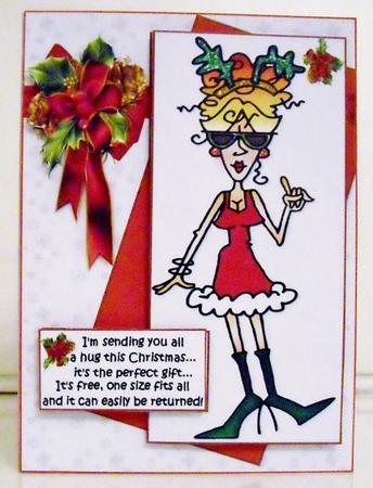 Rita being nice for Christmas quick card by Pam Stubley