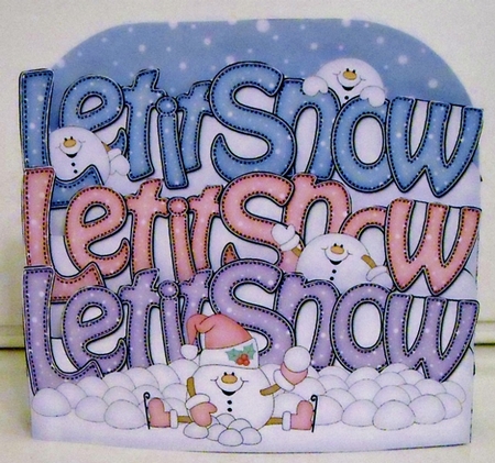 3D Pop Out Christmas Word Card Kit - LET IT SNOW with Snowball Sam by Pam Stubley
