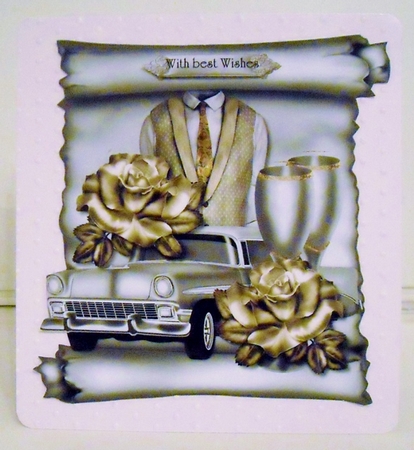 Scroll male card Topper gentleman by Pam Stubley