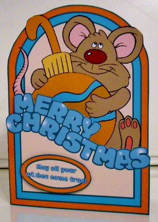 Mouse and Bauble Orange & Blue by Pam Stubley
