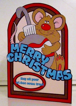 Mouse and Bauble Muted Red by Pam Stubley