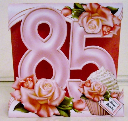 Special Birthday Roses & Cupcakes - Age 85 by Pam Stubley