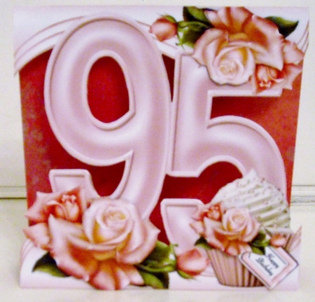 Special Birthday Roses & Cupcakes - Age 95 by Pam Stubley